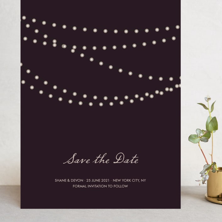 "Midnight Vineyard" - Save the Dates in Eggplant by Design Lotus - Front