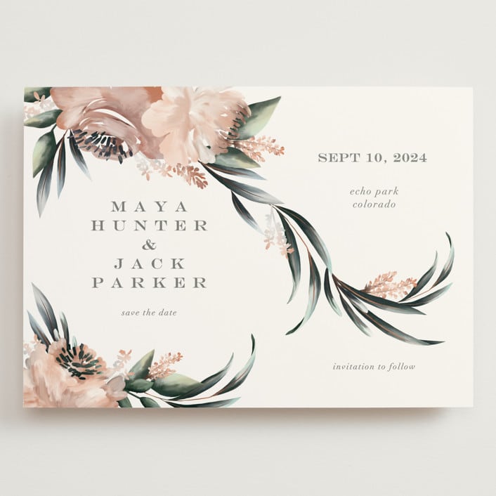 "Maya Rustica" - Save the Dates in Rose by Petra Kern - Front