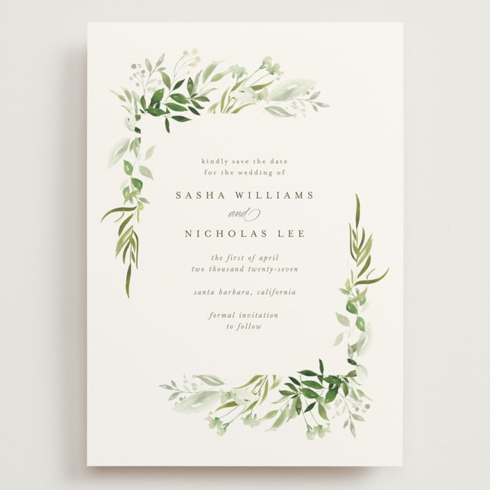 "Verdure" - Save the Dates in Garden by Leah Bisch - Front