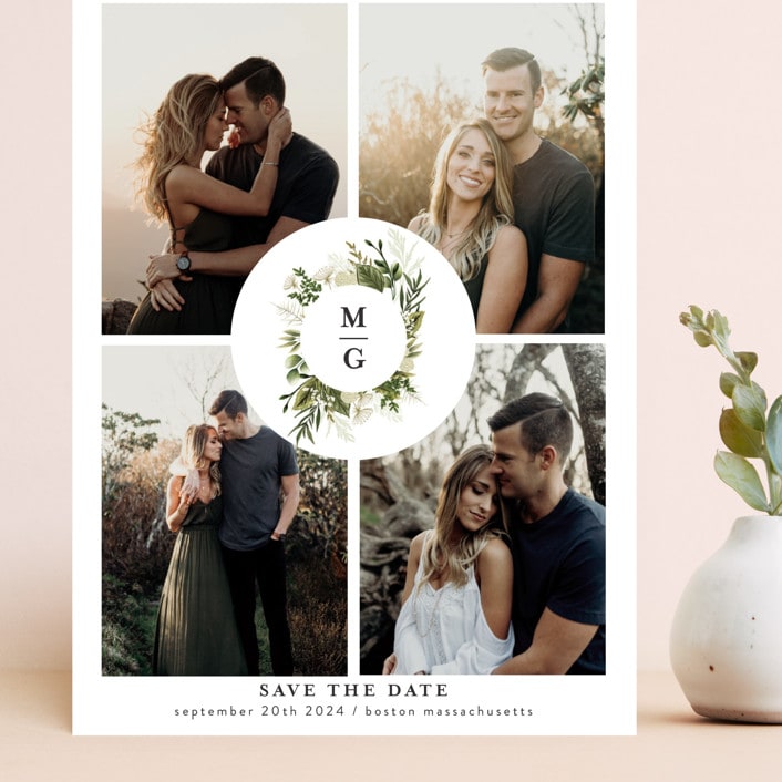 "Enchanted Greenery" - Save the Dates in Frost by Susan Moyal - Front