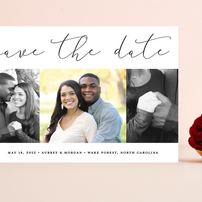 "Etched in love" - Save the Dates in Cloud by Stacey Meacham - Front