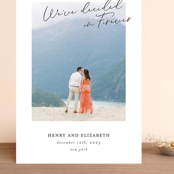 "We've Decided" - Save the Dates in Charcoal by Paper Raven Co. - Front