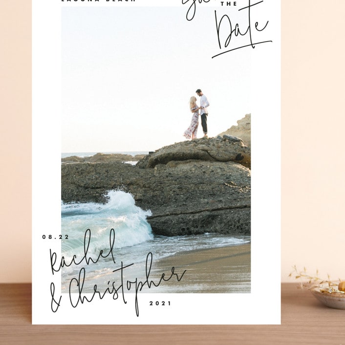 "hand-written" - Save the Dates in Ebony by Lindsay Stetson Thompson - Front
