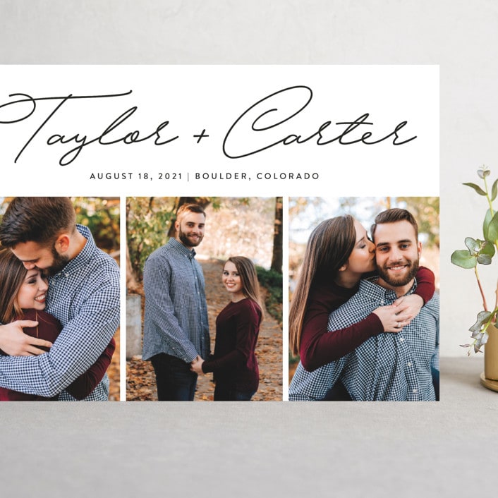 "Scripted Names" - Save the Dates in Ivory by Susan Asbill - Front