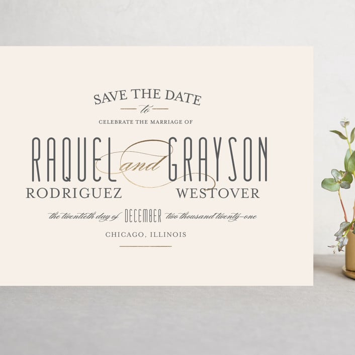 "Hyde Park" - Save the Dates in Soft Ivory by Meagan Christensen - Front