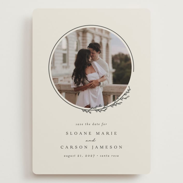 "Branched" - Save the Dates in Almond by Brianne Larsen - Front