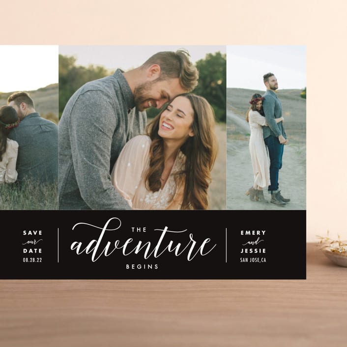 "The Adventure Begins" - Save the Dates in Milk by Kelly Schmidt - Front