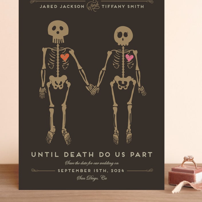 "Until Death" - Save the Dates in Golden by Katie Zimpel - Front