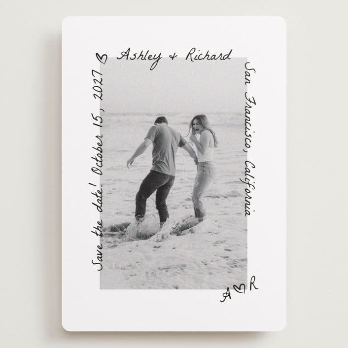 "Showered" - Save the Dates in Graphite by Claudia Orengo - Front