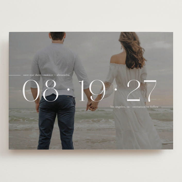 "Horizon Line" - Save the Dates in Pearl by Olivia Goree - Front