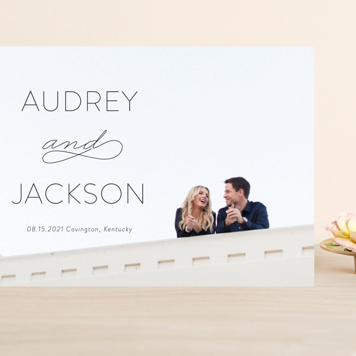 "Forever And" - Save the Dates in Black Tie by Kim Dietrich Elam - Front