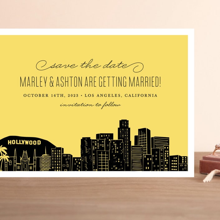 "Big City - Los Angeles" - Save the Dates in Lemondrop by Hooray Creative - Front