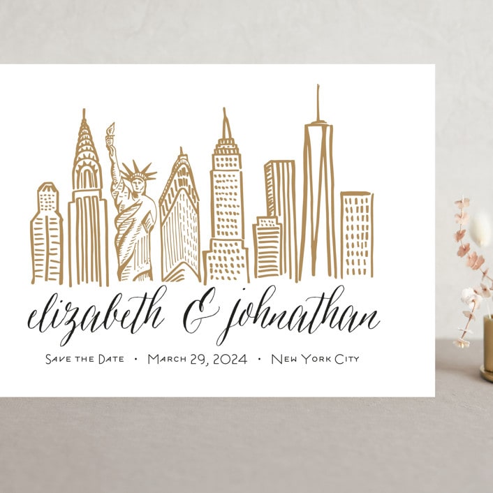 "Skyline - New York City" - Save the Dates in Gold Coast by Abby Munn - Front