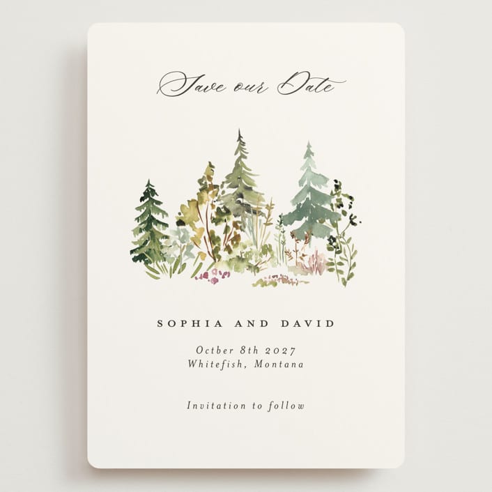 "Great Outdoors" - Save the Dates in Forest by Petra Kern - Front