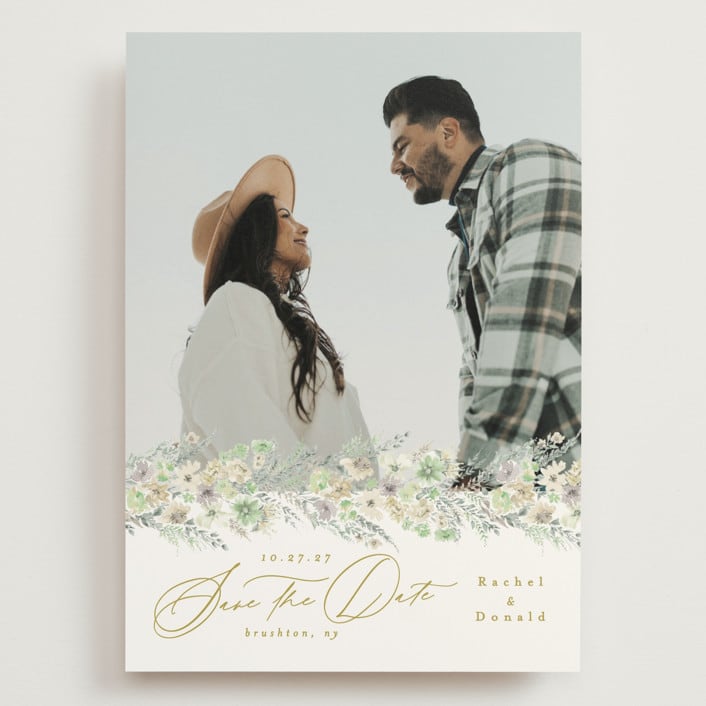 "Floral Arch" - Save the Dates in Greenery by Phrosné Barwood - Front