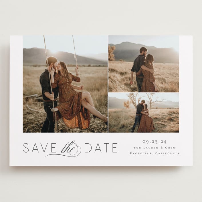 "Wedded Bliss" - Save the Dates in Cotton Linen by Carolyn MacLaren - Front