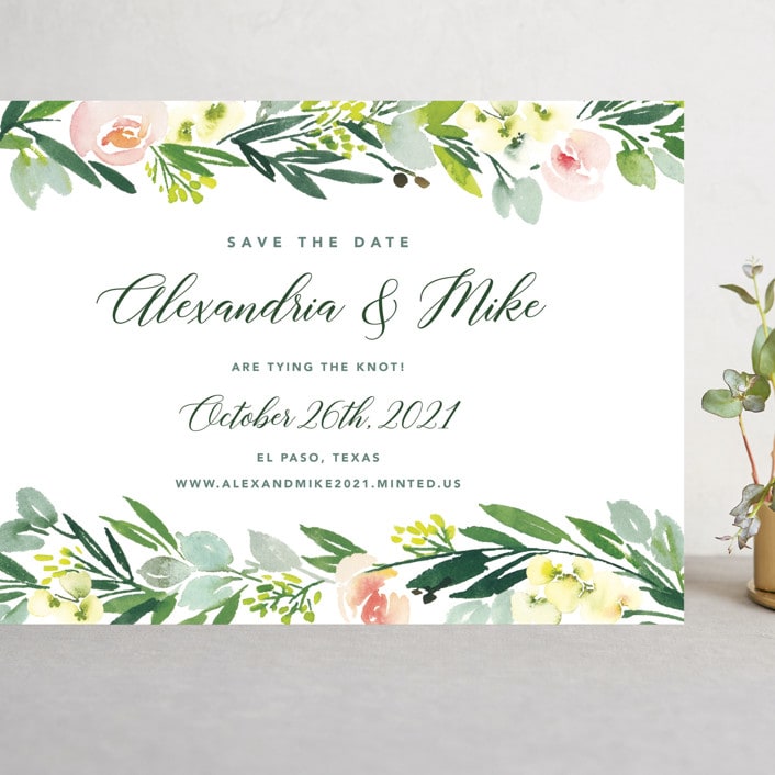 "Eucalyptus Wreath" - Save the Dates in Eucalyptus by Yao Cheng Design - Front