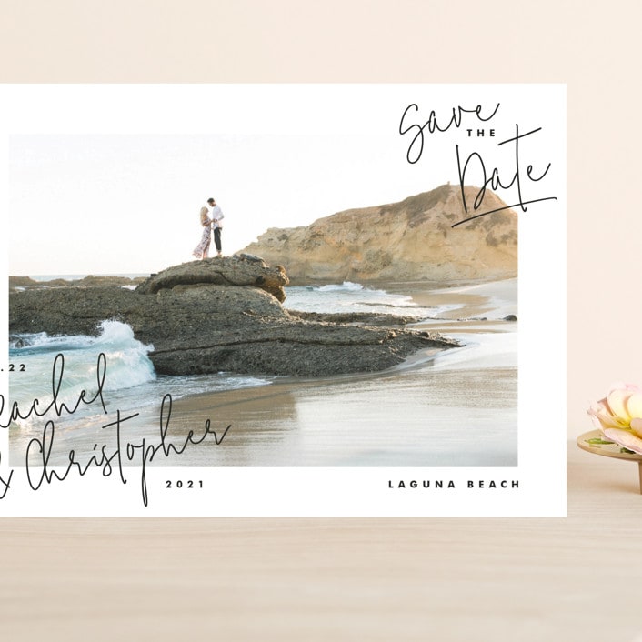 "hand-written" - Save the Dates in Ebony by Lindsay Stetson Thompson - Front