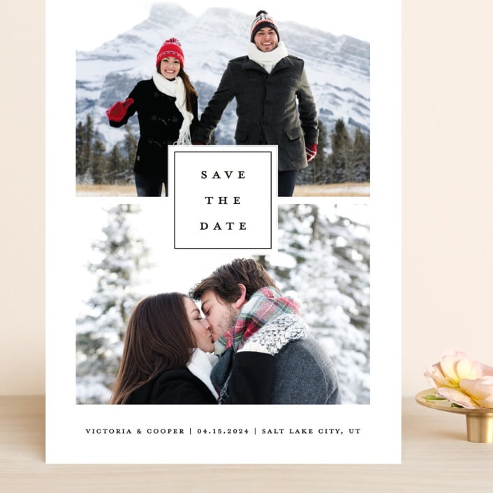 "All In" - Save the Dates in Blanc by Stacey Meacham - Front