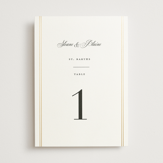 "Scripted Striped" - Table Numbers in Silk by Carolyn MacLaren - Front