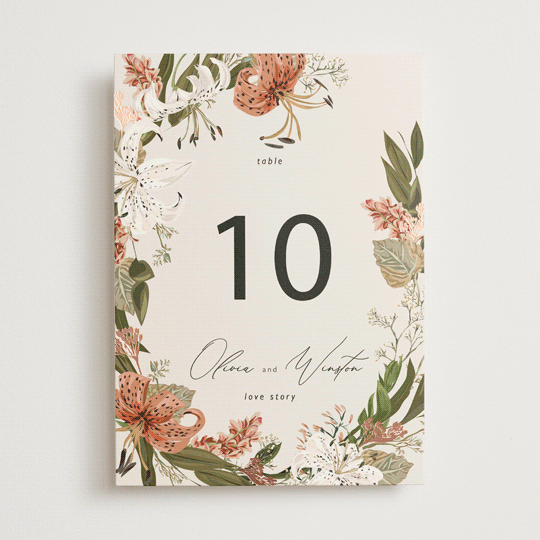 "Delicate" - Table Numbers in Terracotta by Susan Moyal - Front