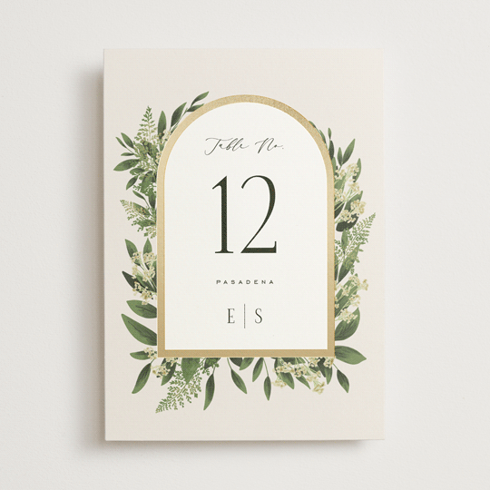 "Bliss" - Table Numbers in Champagne by Leah Bisch - Front