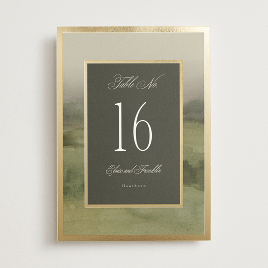 "Hillside" - Table Numbers in Graphite by Everett Paper Goods - Front