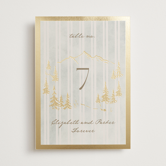 "Mountain Love" - Table Numbers in Dew by Petra Kern - Front
