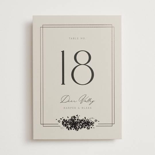 "Bouquet Toss" - Table Numbers in Smoke by Robert and Stella - Front