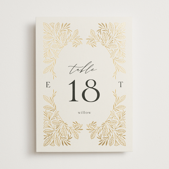 "Baroque" - Table Numbers in Cream by Jen Owens - Front
