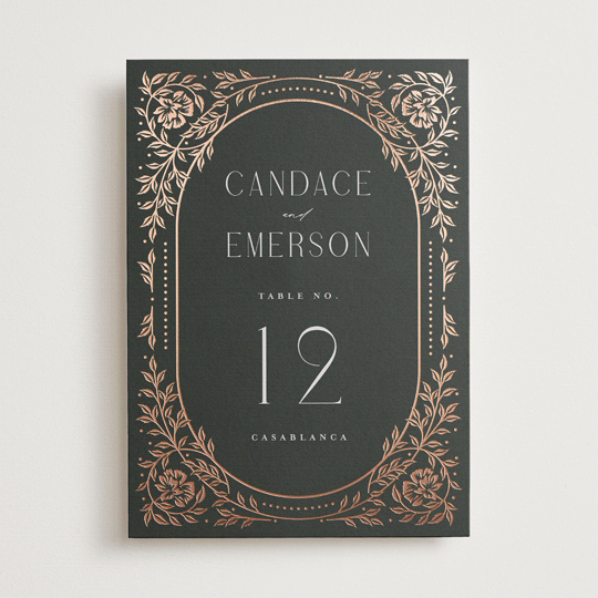 "Gilded nouveau frame" - Table Numbers in Onyx by Ana de Sousa - Front