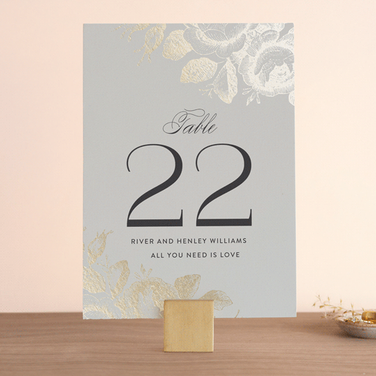 "Beloved" - Table Numbers in Mist by Design Lotus - Front