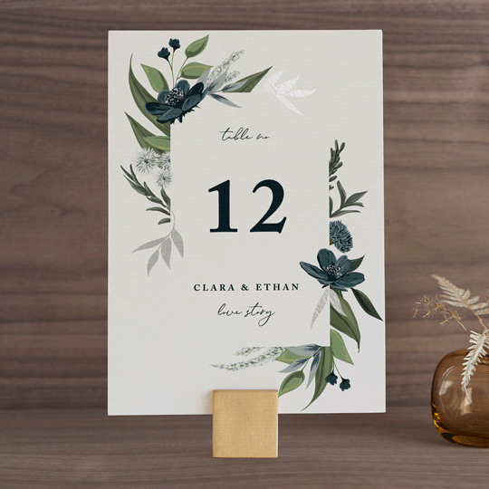 "Soft Greenery" - Table Numbers in Twilight by Susan Moyal - Front