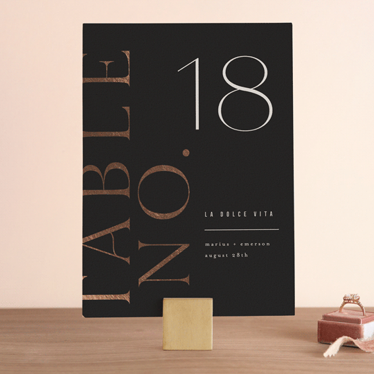 "Finley" - Table Numbers in Graphite by Kristie Kern - Front
