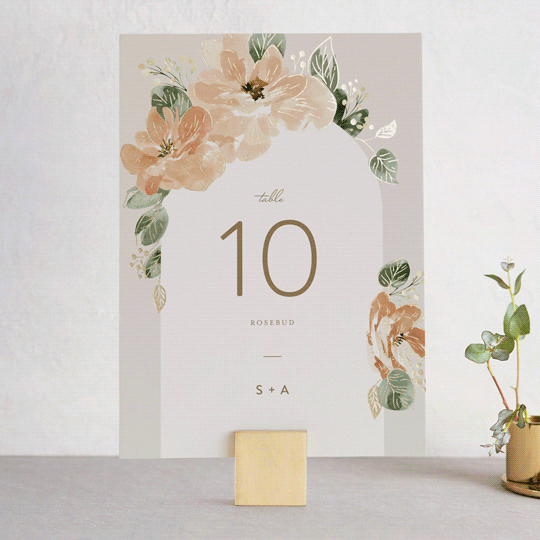 "Bloom" - Table Numbers in Tea by Leah Bisch - Front