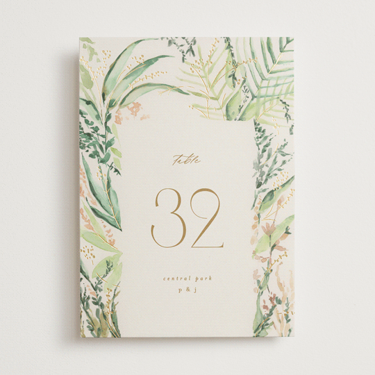 "fresh tropical" - Table Numbers in Greenery by Phrosné Barwood - Front