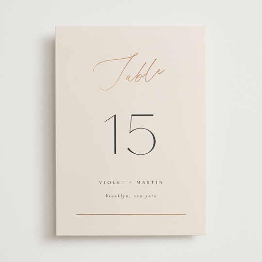 "Encircled Love" - Table Numbers in Taupe by Kelly Schmidt - Front