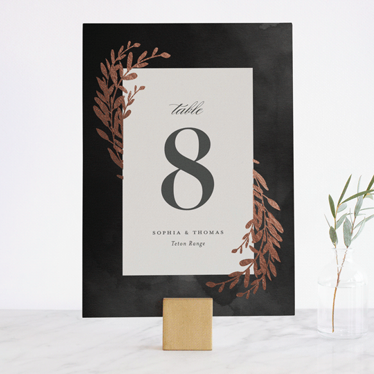 "Lux branch" - Table Numbers in Pepper by Stacey Meacham - Front