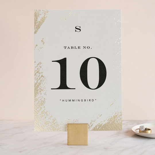 "Edgy Charm" - Table Numbers in Ivory by Kimberly FitzSimons - Front