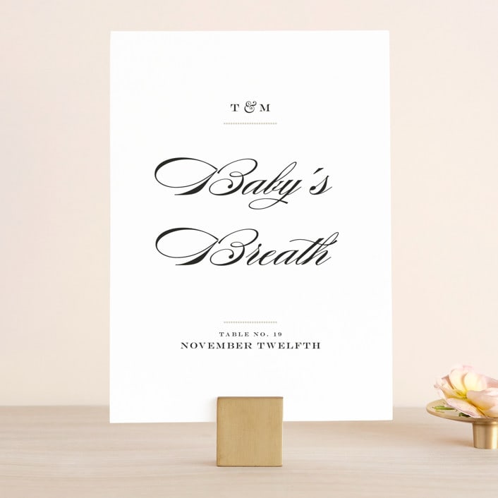 "Charming Go Lightly" - Table Numbers in Crisp Black by danielleb - Front
