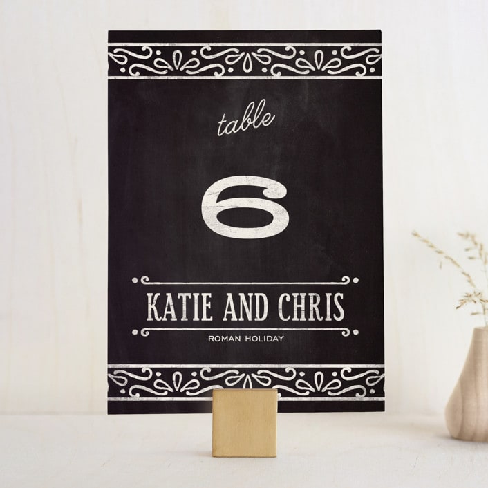 "Slated Forever" - Table Numbers in Chalkboard by GeekInk Design - Front