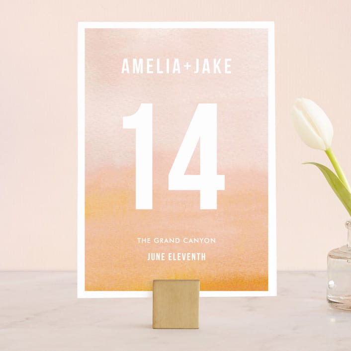 "Ombre" - Table Numbers in Mandarin by Dean Street - Front
