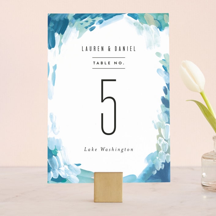 "Gallery Abstract Art" - Table Numbers in Ocean by Alethea and Ruth - Front