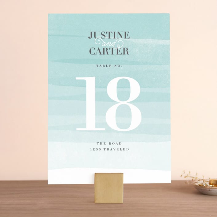 "Old Post Road" - Table Numbers in Sea Salt by Jennifer Wick - Front
