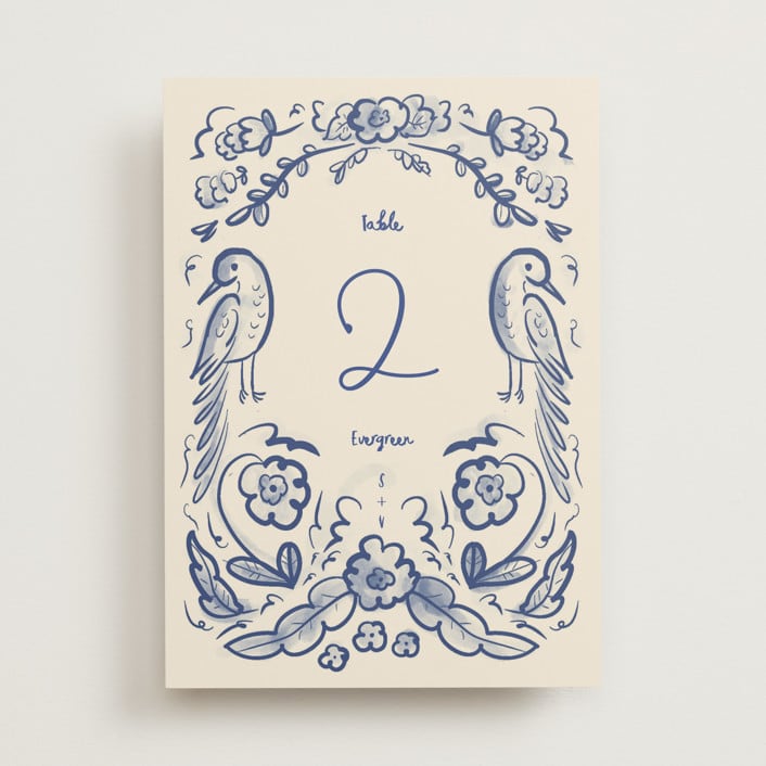 "Santa Catalina" - Table Numbers in Marseille Blue by Ani Somi - Front