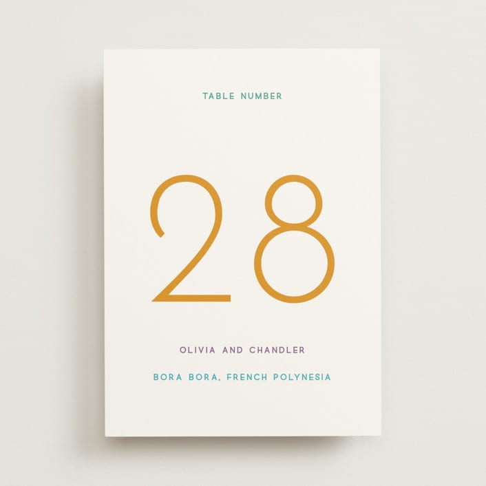 "rainbow 2.0" - Table Numbers in Light Hearted by Deborah Chou - Front