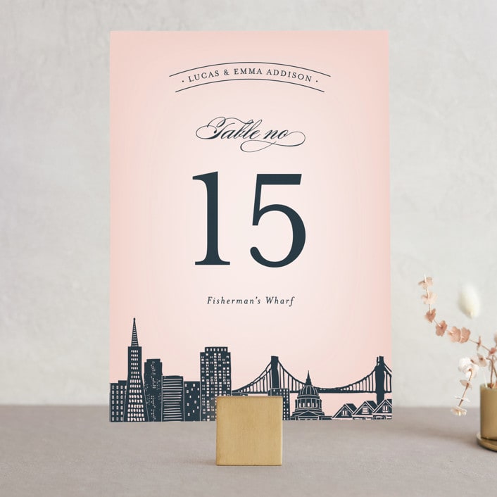 "Big City - San Francisco" - Table Numbers in Blush by Hooray Creative - Front