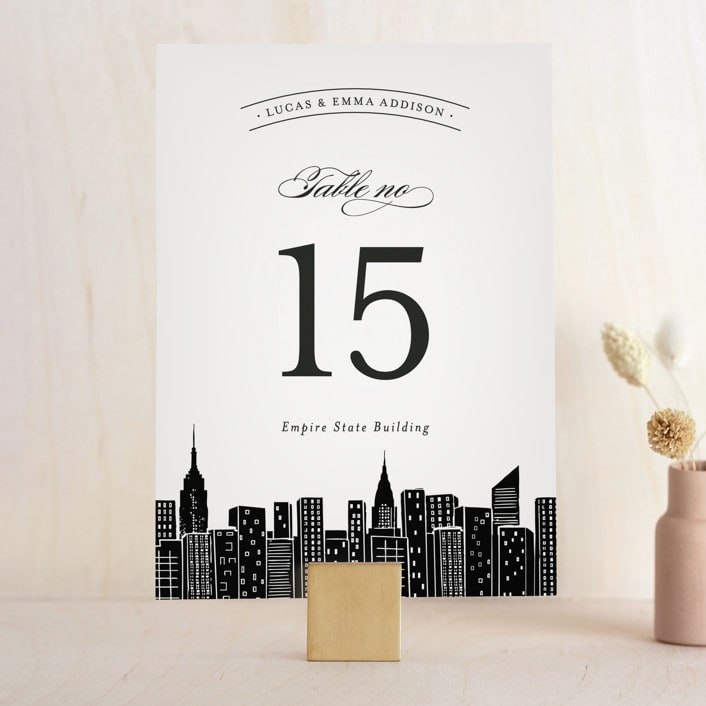"Big City - New York City" - Table Numbers in Light Taupe by Hooray Creative - Front