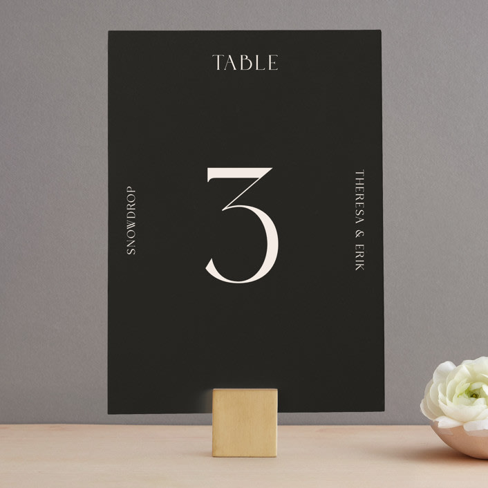 "Engraved" - Table Numbers in Charcoal by Claudia Orengo - Front