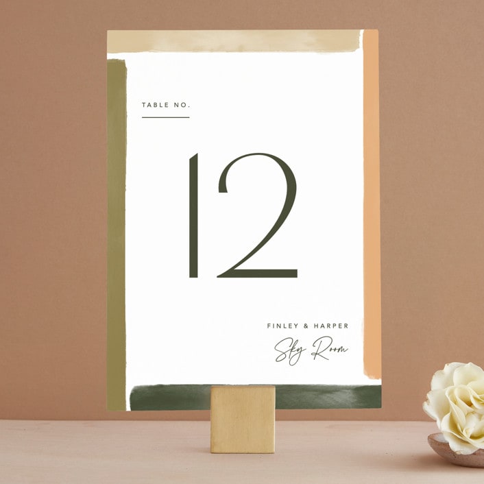 "Concord" - Table Numbers in Moss by Robert and Stella - Front